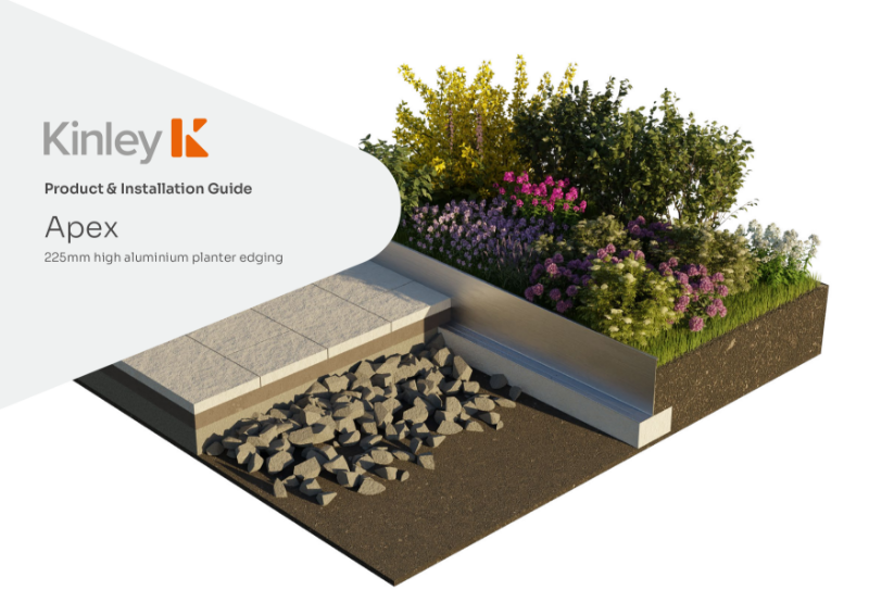 Apex 225 mm Aluminium Planter Edging NBS Source