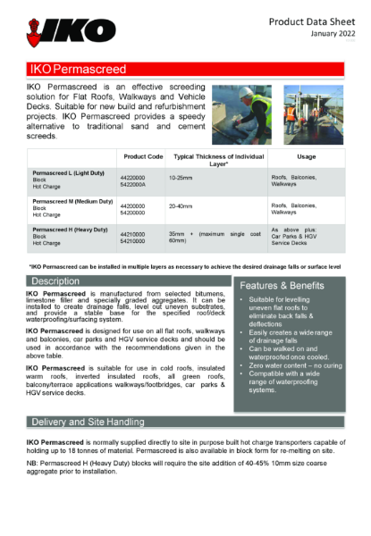 Technical Data Sheet (TDS) - IKO Permascreed