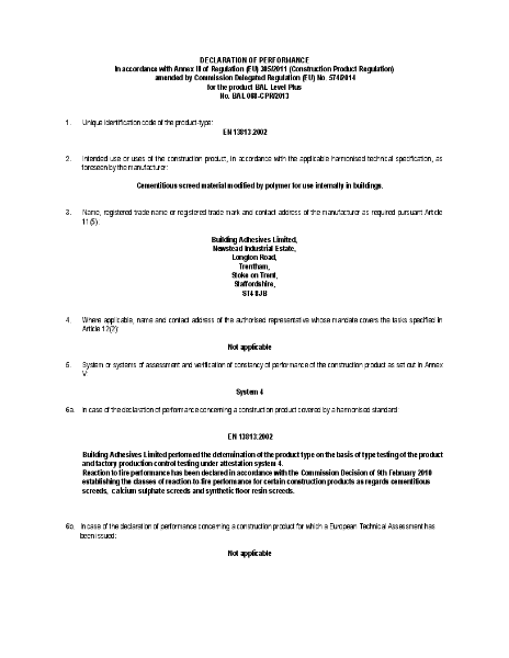 BAL Level Plus - DoP