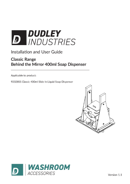 DI Classic Behind the Mirror 400ml Soap Installation Guide