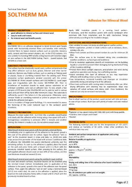 Soltherm MA Technical Datasheet