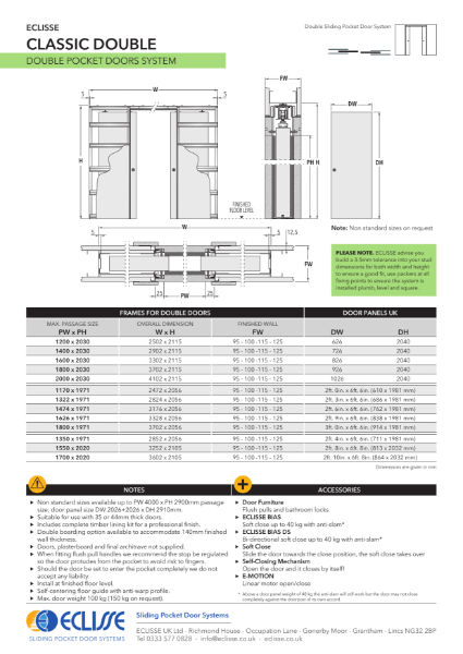 Classic DOUBLE Pocket  Door System