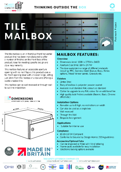 The Tile Mailbox Datasheet