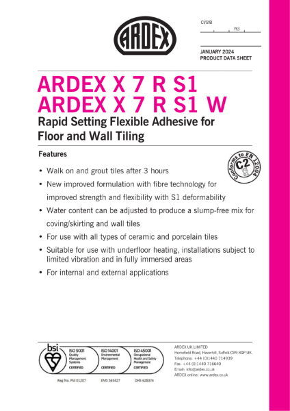 X 7 R S1 - Technical Data Sheet