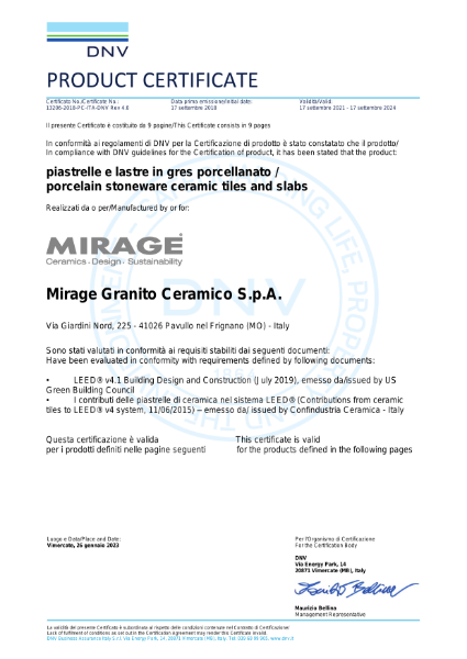 LEED Compliance Certificate 9 mm