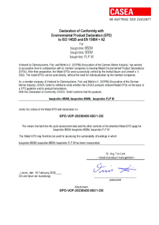 EPD - CASEA bauprotec FLP M Ultra Lightweight Fibre Render