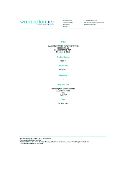 TFS1 EN13501-1 : 2018