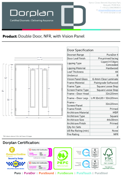 Double Door, NFR, with Vision Panel
