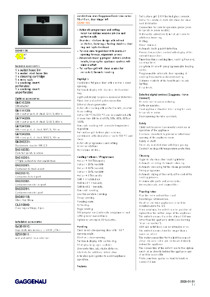 GS481120 Product Specification Sheet