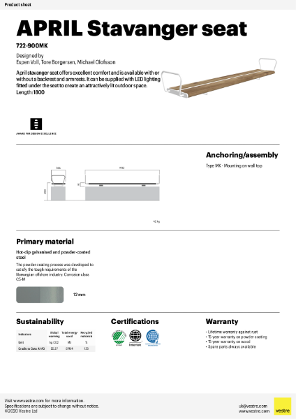 APRIL Stavanger Seat - 722-900MK