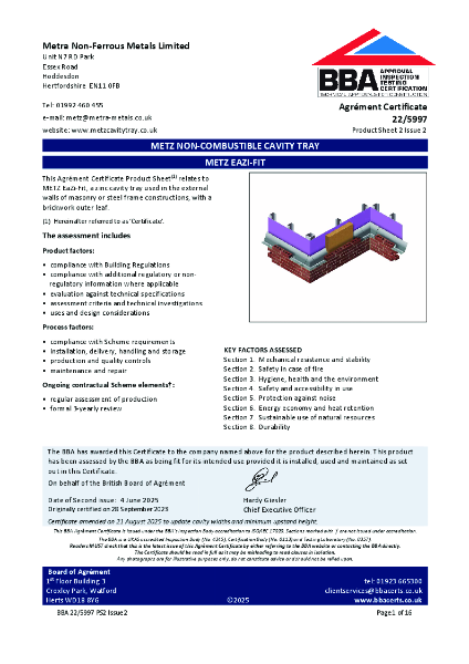 BBA Agrément Certificate
