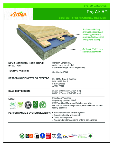 Action ProAir AR - System Data Sheet