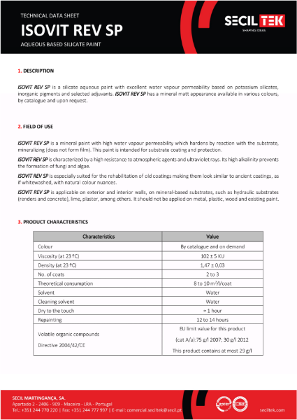 SECILTEK ISOVIT SILICATE MASONRY PAINT