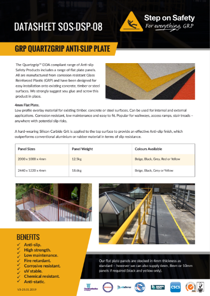 GRP Anti Slip Flooring Plate