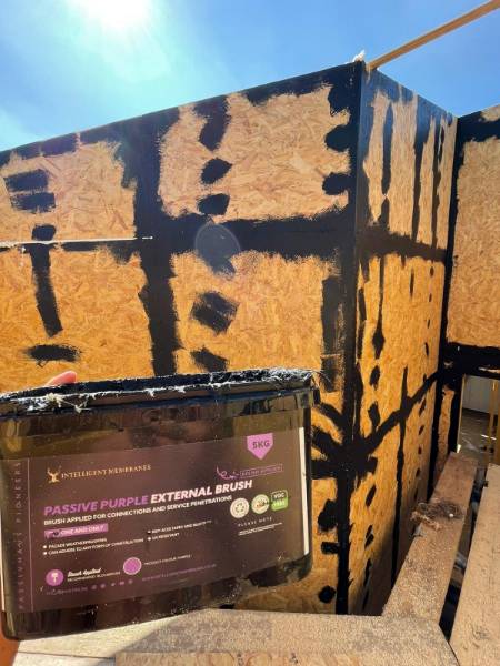 Passive Purple External Brush: Airtight & Waterproof breathable paint  - Brush Applied Airtight Facade Membrane 