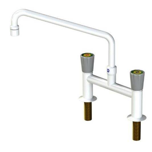 H Pattern Mixer Tap With Movable Swan Neck