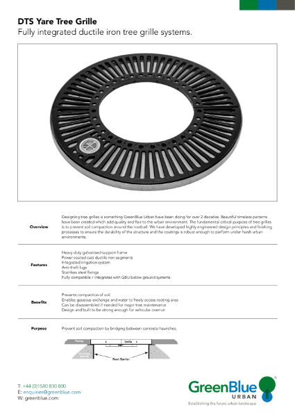 GBU DTS Yare Tree Grille Datasheet