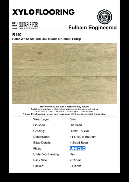 Xylo Flooring - R110 Data Sheet