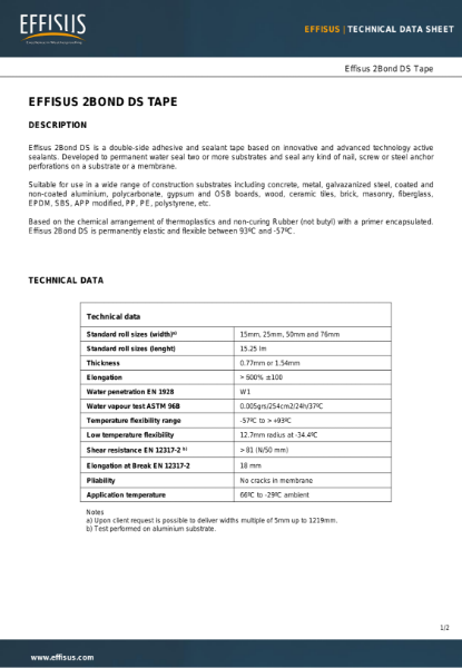 Technical Data Sheet Effisus 2Bond DS
