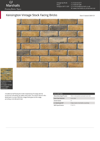 Kensington Vintage Stock Facing Brick