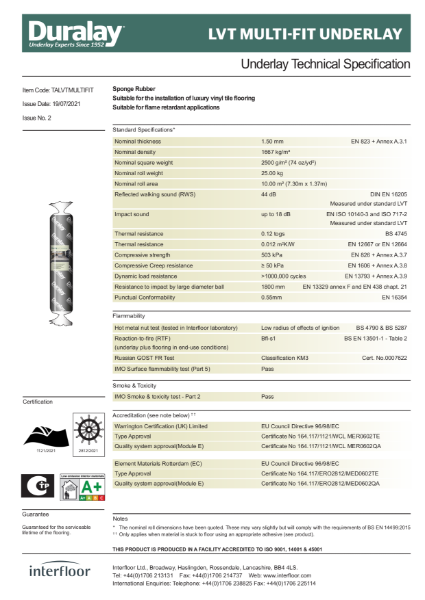 LVT Multi-Fit Specification