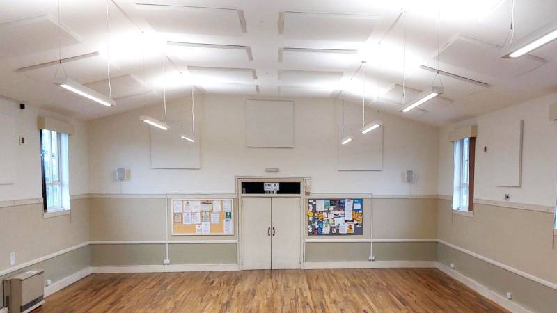Acoustic comfort transformed inside Gloucestershire village hall