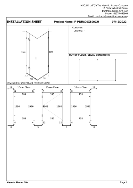 Installation Sheet - Portofino 800mm x 800mm