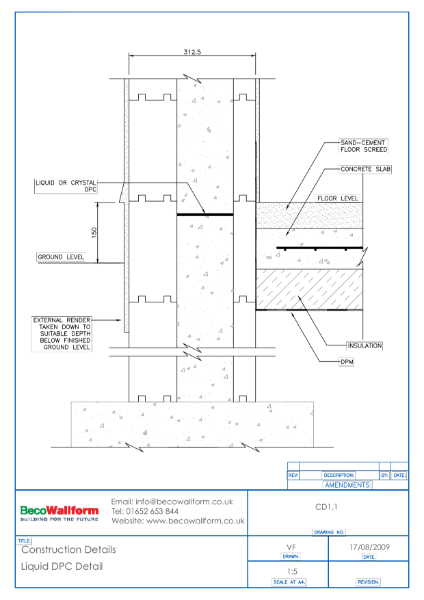 BecoWallform Liquid DPC Detail