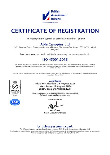 ISO 45001 Health and Safety Management