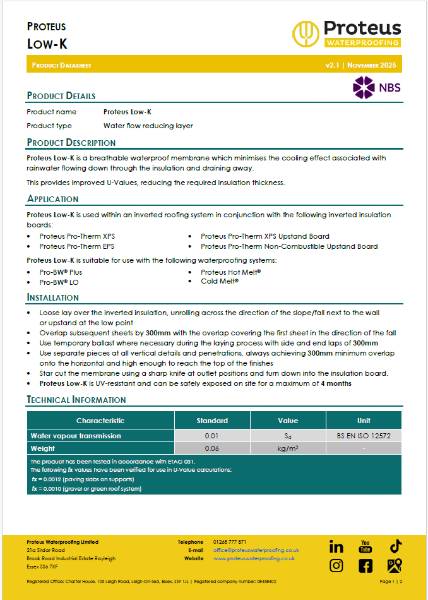 Product Data Sheet - Proteus Low-K