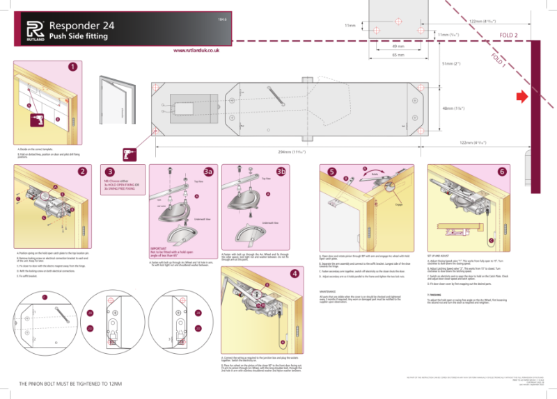 Responder 24 Fitting Instructions – Push side (parallel arm)