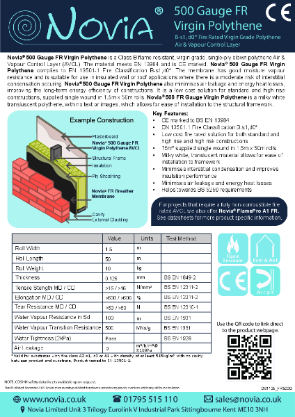 Novia 500 Gauge FR Class B-s1,d0 Virgin Polythene