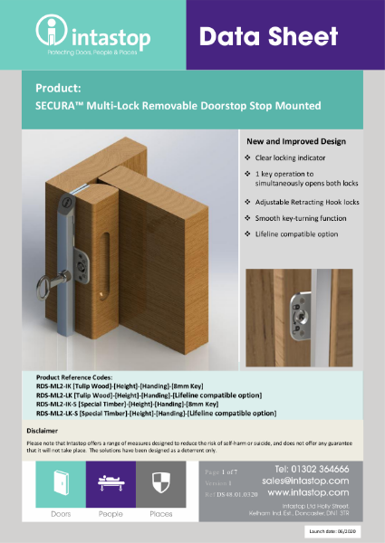 Data Sheet - SecuraStop Multi Lock Removable Doorstop Gen2