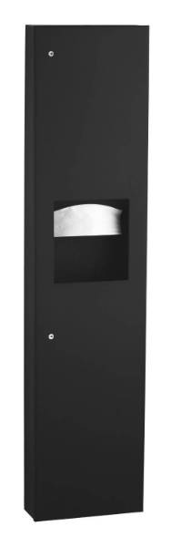 Surface-Mounted Paper Towel Dispenser/Waste Receptacle, Matte Black, B-380349.MBLK