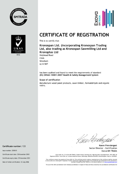 OHSAS 18001:2007 Certificate