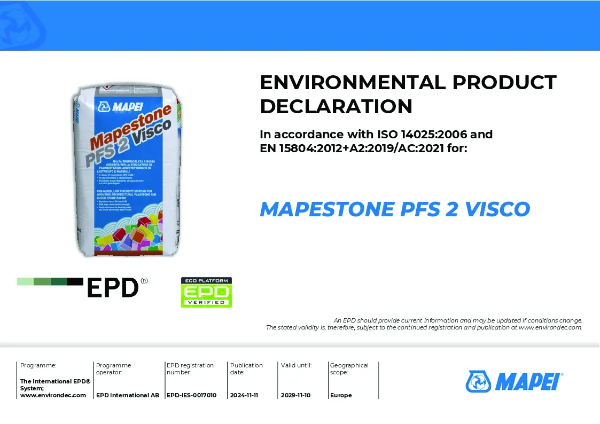 EPD-IES-0017010:001 Mapestone PFS 2 Visco.pdf | Mapei S.p.A. | NBS Source