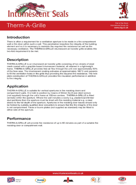 ISL Therm-A-Grille Technical Data Sheet