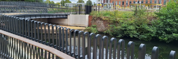 evoBuild low carbon concrete 50 used for new canal bridge in Manchester
