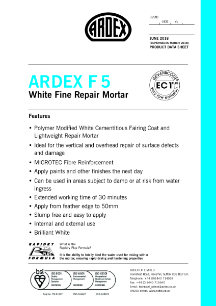 ARDEX F 5 Datahseet