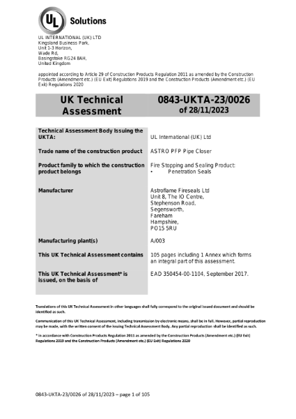 UK Conformity Assessed (UKCA)