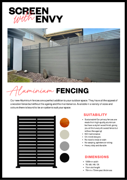 Aluminium Fencing - Technical Product Data