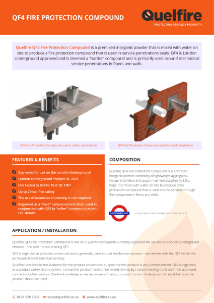 Product Data Sheet - QF4 Fire Protection Compound