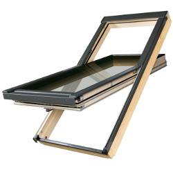 Natural Pine Passive Certified Quadruple Glazed Centre Pivot Roof Window (FTT U8)