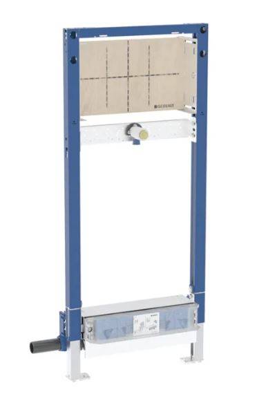 Geberit Duofix element for shower, 130 cm, with wall drain, wall-mounted tap, concealed, for screed height at inlet 65–90 mm - Duofix Installation Element