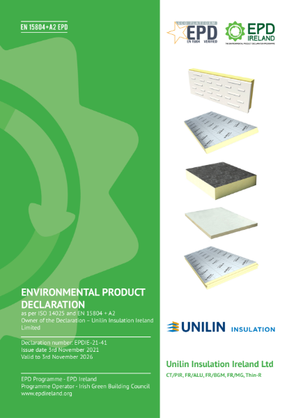 Unilin Insulation UK Ltd PIR insulation products EPDIE-21-41 