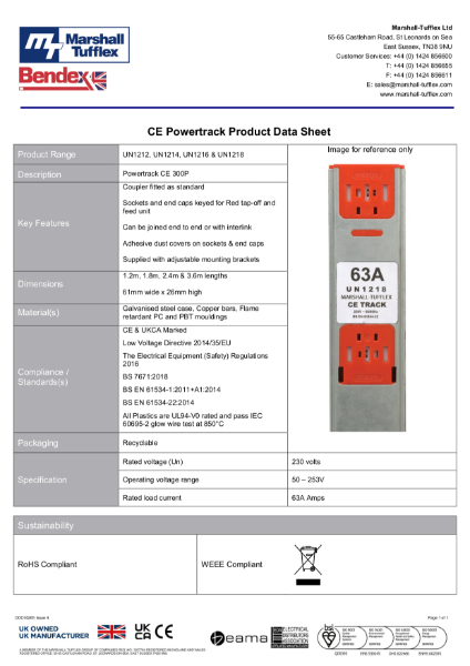 Clean Earth Powertrack Product Data Sheet