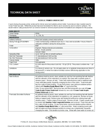 CT Acrylic Primer Undercoat TDS