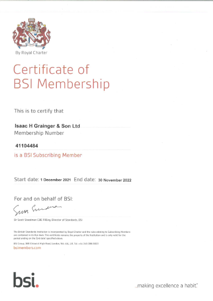 BSI Membership Certificate