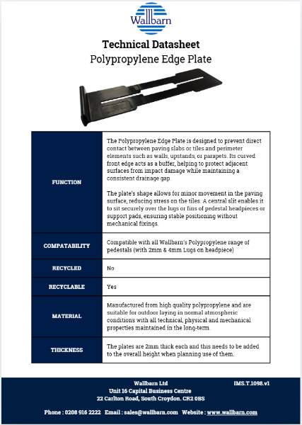 Datasheet - PP Edge Plate for Paving