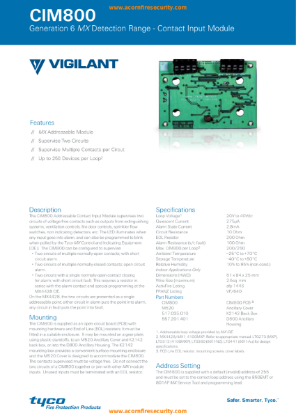 555.800.032 CIM800 Contact Input Module With Cover